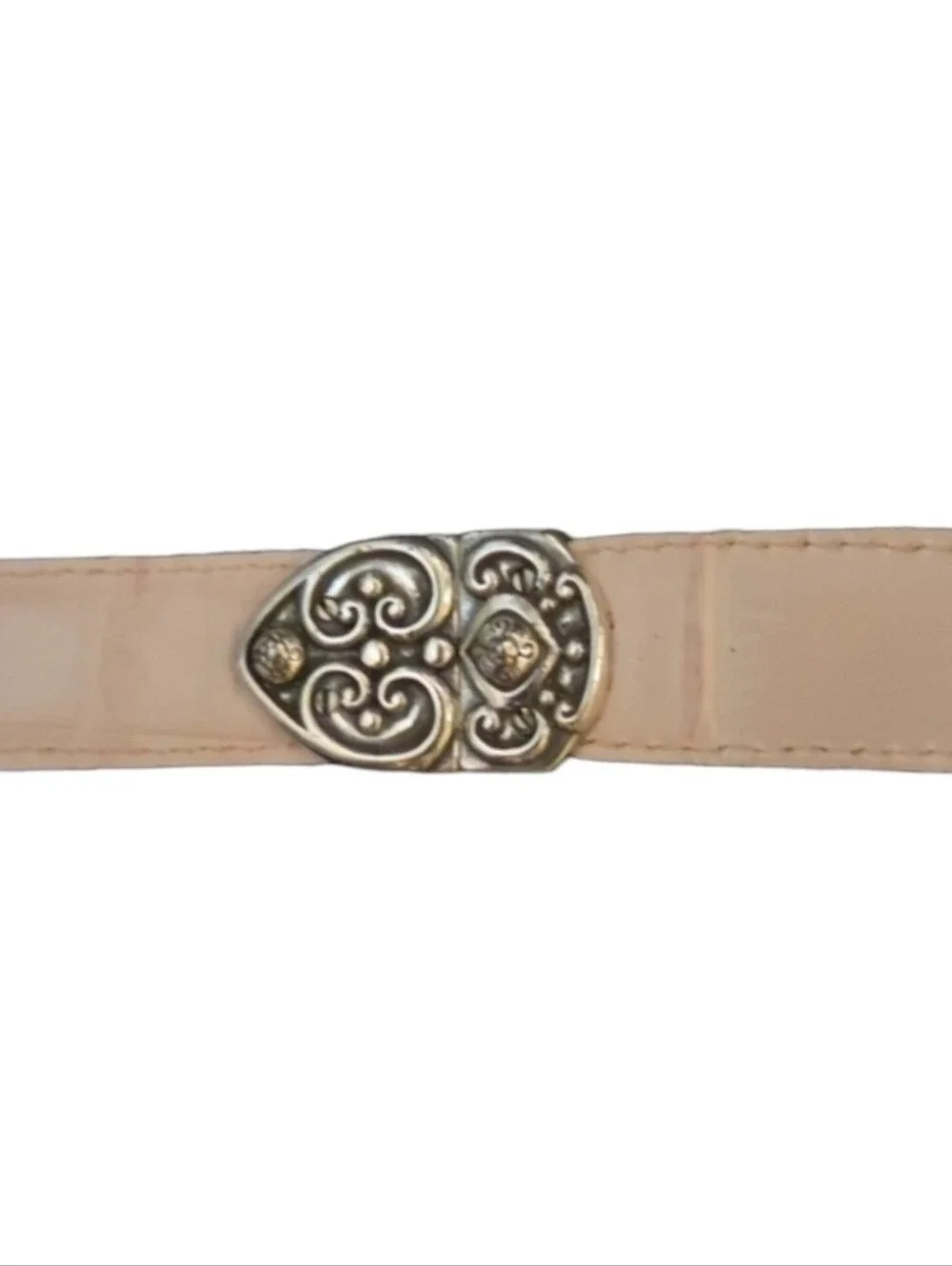 Brighton Vintage Reversible Light Pink/Black Western Belt with Silver Conchos